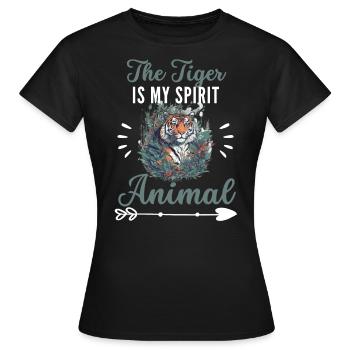 Predator Animal Lover Funny Gift Tiger - Women's T-Shirt - black - Front - AI Model Female 172 dark (172cm)