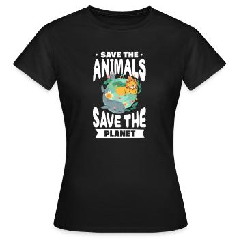 Changement climatique - T-shirt Femme - noir - Devant - AI Model Female 172 dark (172cm)