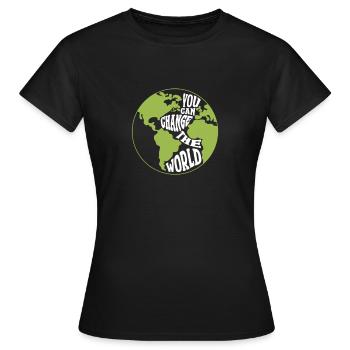 Changement climatique - T-shirt Femme - noir - Devant - AI Model Female 172 dark (172cm)