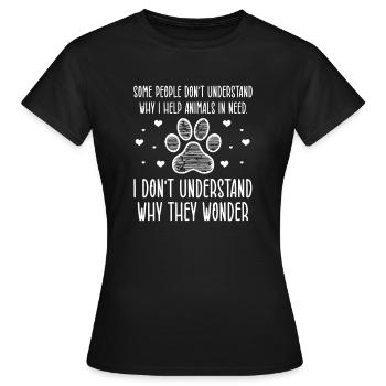 Sauvetage d’animaux - T-shirt Femme - noir - Devant - AI Model Female 172 dark (172cm)