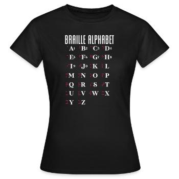 Braille Braille Blind Gift - T-shirt Femme - noir - Devant - AI Model Female 172 dark (172cm)