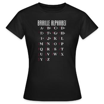 Braille - T-shirt Femme - noir - Devant - AI Model Female 172 dark (172cm)