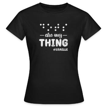 Braille - T-shirt Femme - noir - Devant - AI Model Female 172 dark (172cm)