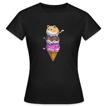 Glace - T-shirt Femme - noir - Devant - AI Model Female 172 dark (172cm)