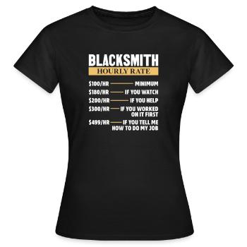 Schmied Schiede Amboss Messerschmied Geschenk - Frauen T-Shirt - Schwarz - Vorne - AI Model Female 172 dark (172cm)