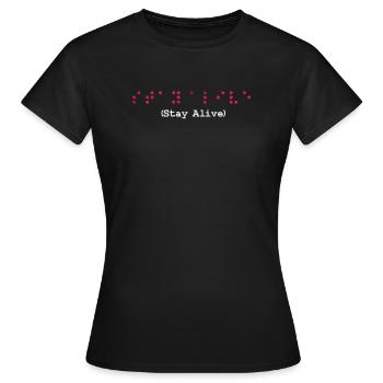 Braille - T-shirt Femme - noir - Devant - AI Model Female 172 dark (172cm)