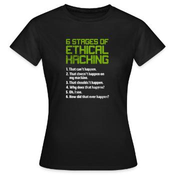 Hacker - T-shirt Femme - noir - Devant - AI Model Female 172 dark (172cm)