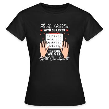 Braille Braille Blind Gift - T-shirt Femme - noir - Devant - AI Model Female 172 dark (172cm)