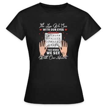 Braille - Frauen T-Shirt - Schwarz - Vorne - AI Model Female 172 dark (172cm)