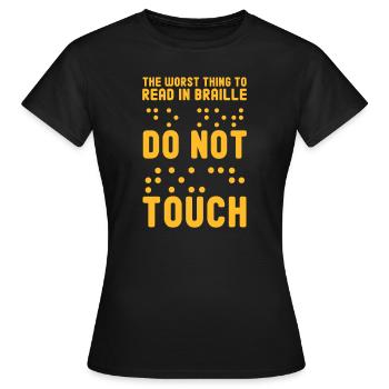 Braille Braille Blind Gift - Women's T-Shirt - black - Front - AI Model Female 172 dark (172cm)