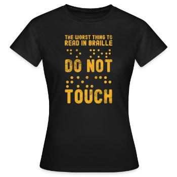 Braille - T-shirt Femme - noir - Devant - AI Model Female 172 dark (172cm)
