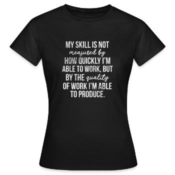 Esthéticien - T-shirt Femme - noir - Devant - AI Model Female 172 dark (172cm)