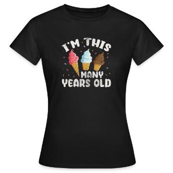 Eiscreme - Frauen T-Shirt - Schwarz - Vorne - AI Model Female 172 dark (172cm)