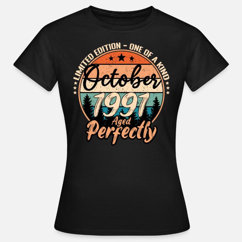 October 1991 anniversary 1991 legends October - Women's T-Shirt - black