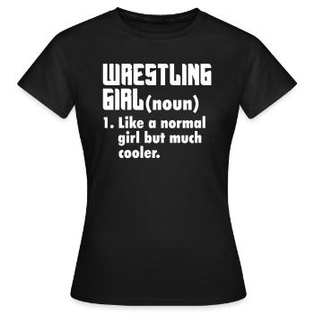 Wrestling Wrestler Fight Wrestling Ringer Gift - Women's T-Shirt - black - Front - AI Model Female 172 dark (172cm)