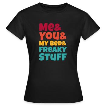 Sadomaso BDSM Femdom SM Sado Maso Cadeau - T-shirt Femme - noir - Devant - AI Model Female 172 dark (172cm)