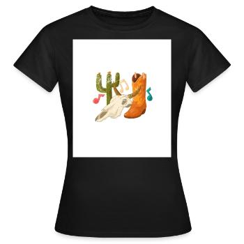 Cowboy Cowboy bottes Western cadeau - T-shirt Femme - noir - Devant - AI Model Female 172 dark (172cm)
