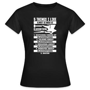 Forgeron Schiede enclume coutelier cadeau - T-shirt Femme - noir - Devant - AI Model Female 172 dark (172cm)