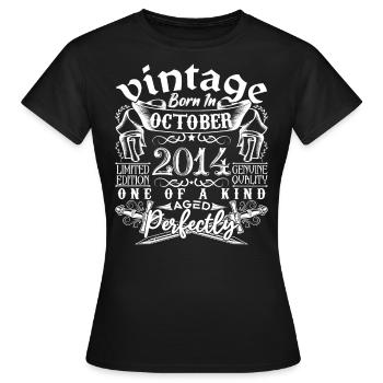 2014 October 2014 Anniversary October 2014 - Women's T-Shirt - black - Front - AI Model Female 172 dark (172cm)