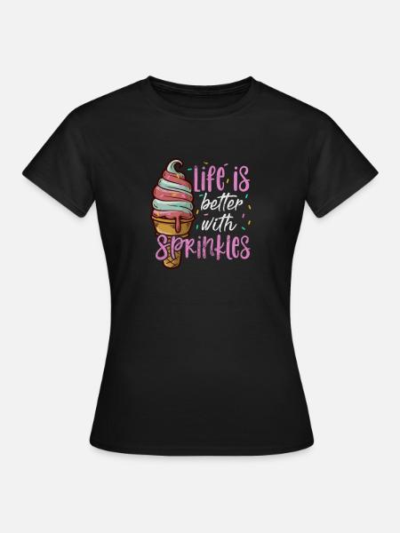 Eiscreme - Frauen T-Shirt - Schwarz