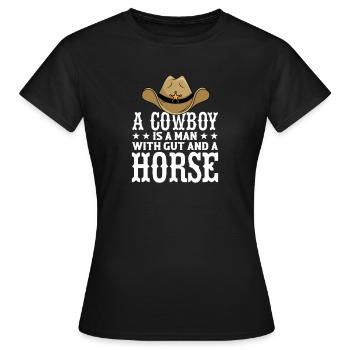 Cowboy Cowboy bottes Western cadeau - T-shirt Femme - noir - Devant - AI Model Female 172 dark (172cm)
