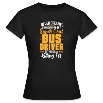 Chauffeur de bus Chauffeur de bus Bus Schuhlbus cadeau - T-shirt Femme - noir - Devant - AI Model Female 172 dark (172cm)