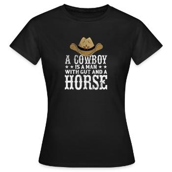 Cow-boy - T-shirt Femme - noir - Devant - AI Model Female 172 dark (172cm)