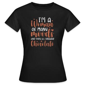 Schokolade - Frauen T-Shirt - Schwarz - Vorne - AI Model Female 172 dark (172cm)