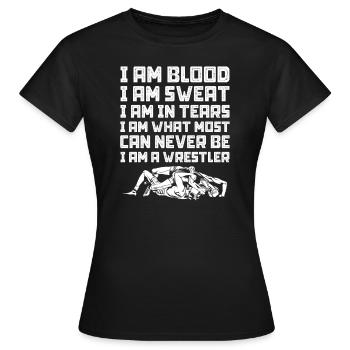 Wrestling Wrestler Fight Wrestling Ringer Gift - Women's T-Shirt - black - Front - AI Model Female 172 dark (172cm)