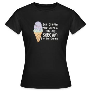 Eiscreme - Frauen T-Shirt - Schwarz - Vorne - AI Model Female 172 dark (172cm)