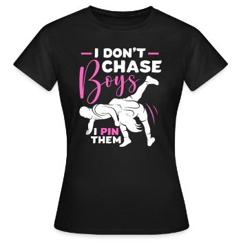 Wrestling Wrestler Fight Wrestling Ringer Gift - Women's T-Shirt - black - Front - AI Model Female 172 dark (172cm)