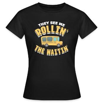 Chauffeur de bus Chauffeur de bus Bus Schuhlbus cadeau - T-shirt Femme - noir - Devant - AI Model Female 172 dark (172cm)