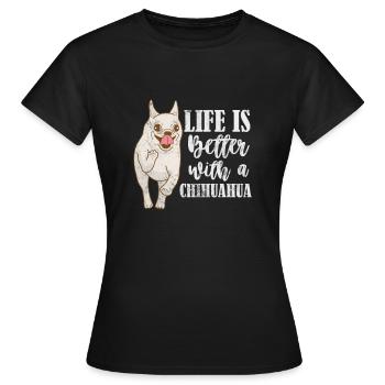 Chihuahua - T-shirt Femme - noir - Devant - AI Model Female 172 dark (172cm)