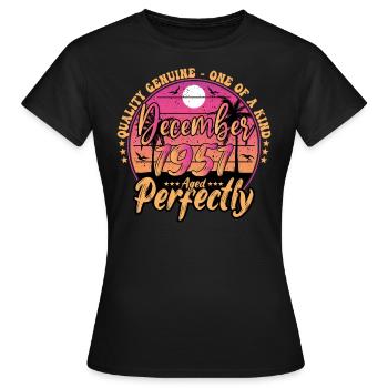 December 1951 Birthday 1951 December 1951 - Women's T-Shirt - black - Front - AI Model Female 172 dark (172cm)