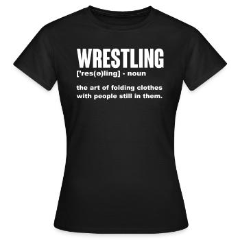 Wrestling Wrestler Fight Wrestling Ringer Gift - Women's T-Shirt - black - Front - AI Model Female 172 dark (172cm)
