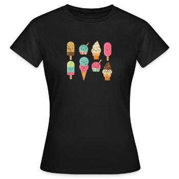 Glace - T-shirt Femme - noir - Devant - AI Model Female 172 dark (172cm)