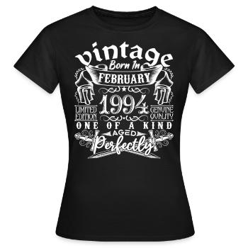 Februar 1994 Geburtstag Februar 1994 Februar - Frauen T-Shirt - Schwarz - Vorne - AI Model Female 172 dark (172cm)
