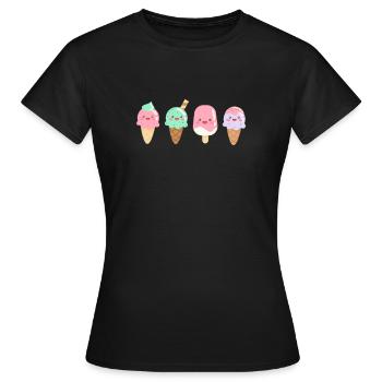 Eiscreme Eis Eiskrem Ice Cream Sommer Geschenk - Frauen T-Shirt - Schwarz - Vorne - AI Model Female 172 dark (172cm)