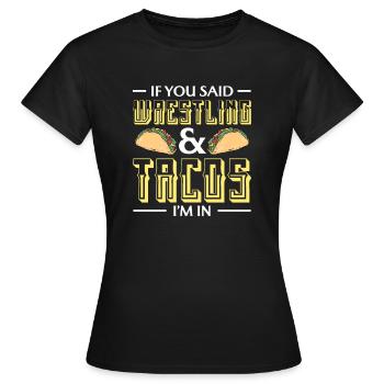Wrestling Wrestler Fight Wrestling Ringer Gift - Women's T-Shirt - black - Front - AI Model Female 172 dark (172cm)