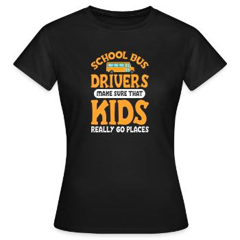 Chauffeur de bus Chauffeur de bus Bus Schuhlbus cadeau - T-shirt Femme - noir - Devant - AI Model Female 172 dark (172cm)