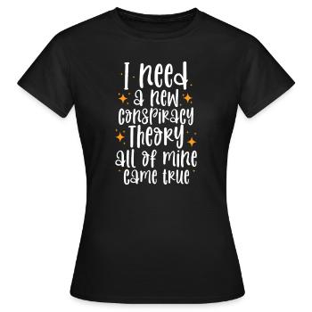 Conspiration théorie du complot cadeau - T-shirt Femme - noir - Devant - AI Model Female 172 dark (172cm)