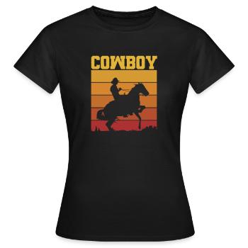 Cowboy Cowboy bottes Western cadeau - T-shirt Femme - noir - Devant - AI Model Female 172 dark (172cm)