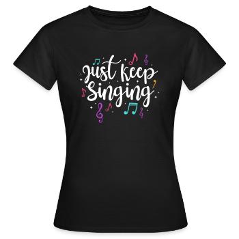 Chanteur chanteur chanteur musicien cadeau - T-shirt Femme - noir - Devant - AI Model Female 172 dark (172cm)