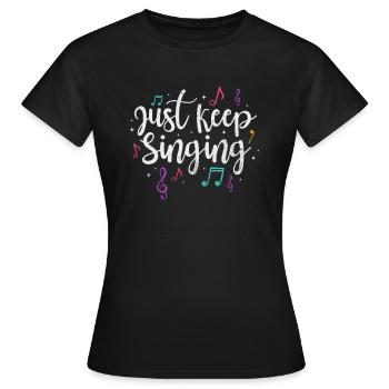 Singer - Women's T-Shirt - black - Front - AI Model Female 172 dark (172cm)