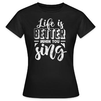Singer - Women's T-Shirt - black - Front - AI Model Female 172 dark (172cm)