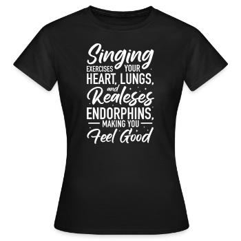 Chanteur chanteur chanteur musicien cadeau - T-shirt Femme - noir - Devant - AI Model Female 172 dark (172cm)