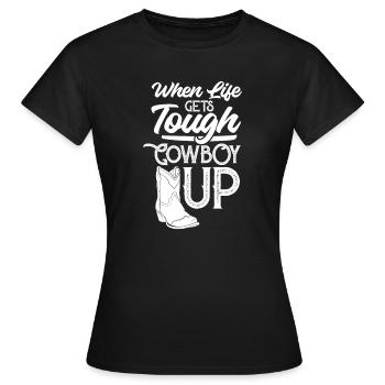 Cowboy Cowboy bottes Western cadeau - T-shirt Femme - noir - Devant - AI Model Female 172 dark (172cm)