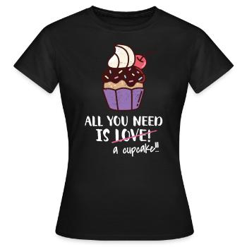 Cupcake - T-shirt Femme - noir - Devant - AI Model Female 172 dark (172cm)