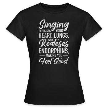 Singer - Women's T-Shirt - black - Front - AI Model Female 172 dark (172cm)