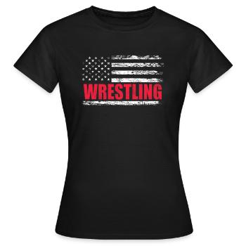 Wrestling Wrestler Fight Wrestling Ringer Gift - Women's T-Shirt - black - Front - AI Model Female 172 dark (172cm)
